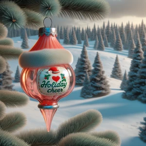 Photorealistic A photo of a 1950s kitschy blown glass Christmas...