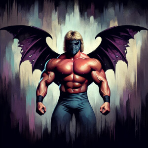 "Generate a image of a wrestler Hulk Hogan, known for his iconic...