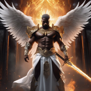 Black archangels with big muscles and powerful wings.   Afro.  W...