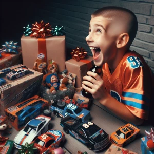 A man with a super short hair , wearing a Denver Broncos jersey,...