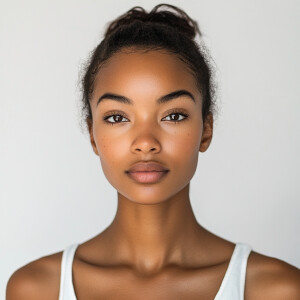 Portrait of an attractive 20-year-old African American woman wit...