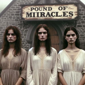 Create a color film photograph from 1962 of three beautiful 19-y...