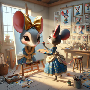 Create an image of The face of Minnie Mouse , with realistic tex...