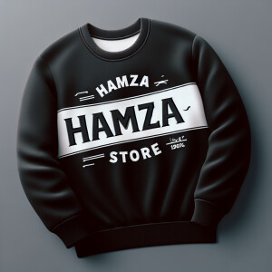 Create a realistic logo with the text "HAMZA STORE" and a pictur...