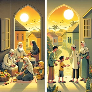 Prompt (9:16 ratio):
"A vertical scene inspired by Quranic value...