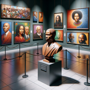 Design a close-up, detailed 3D view inside an African-American m...