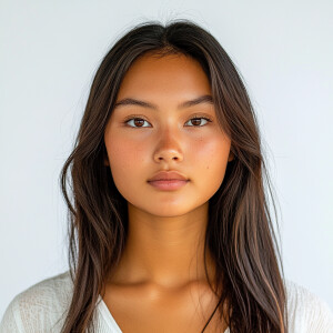 Portrait of a young Filipina woman with Texan features, aged 18,...