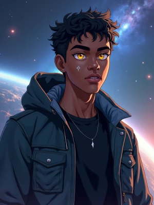 Create an 8K resolution image that blends realistic and anime st...