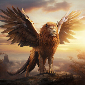 Create a majestic creature that combines the powerful body of a...