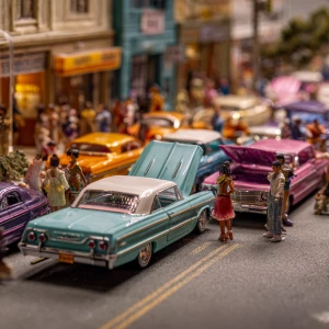 A macro view of a figueroa street in South Central los Angeles i...