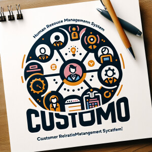 Create a unique and eye-catching logo for 'Customo', an All-in-O...