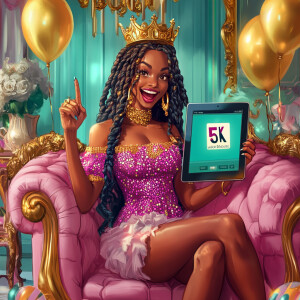 A vibrant digital illustration celebrating a social media milest...