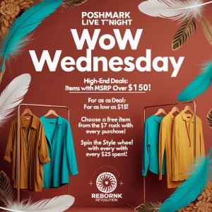 Please create a thumbnail for my Poshmark live show tonight. Her...