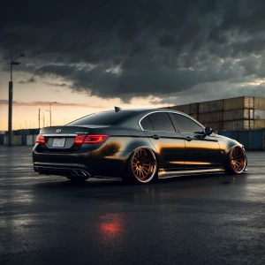 Custom sedan with custom wheels