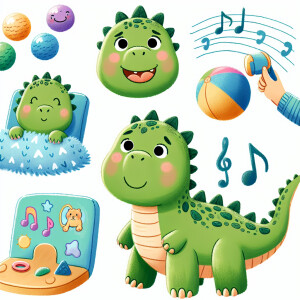 Put Dom a special needs dinosaur doing special needs activities