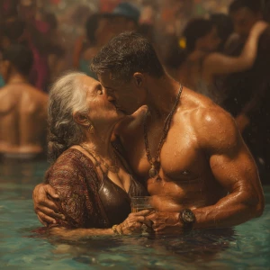 Hyperrealism, photo painting .a indian criminal sweaty muscular...