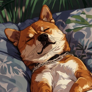 sleeping meme DOGE in GTA style