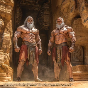 Twin Titans of the Antiquity Sanctuary:**
   "In a timeless san...