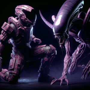 Venom  suit torn and bloody,he's on his hands and knees as a xen...