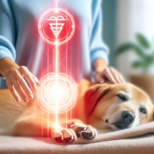 Root chakra Reiki on a animal
