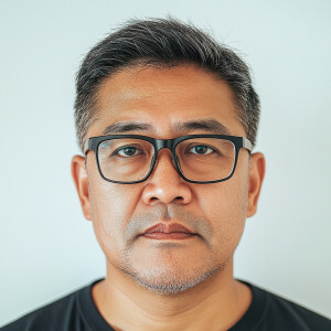 Singaporean man, aged 51, with a clean-shaven face, wearing glas...
