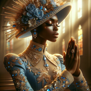 Create an illustration that embodies spirituality and a deep con...