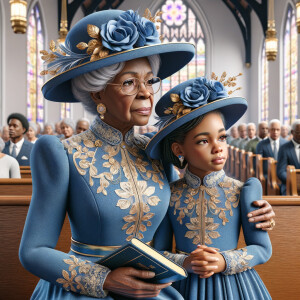 Adjust the 3-D realistic image to depict the African-American gr...