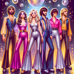 create a super foursome 1970’s pop group combining ABBA and KISS...
