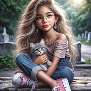 A realistic airbrush oil painting of an adorable honey skin tone...