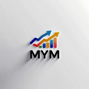 Design a minimalist, modern logo for 'MYM' that represents innov...