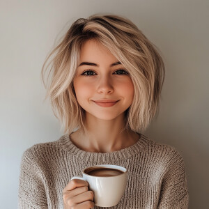 IMG_1018.CR2: realistic photo of a short blonde haired girl hold...