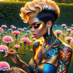 Prompt:
Full image view ultra realistic psychedelic airbrush gl...