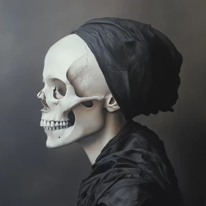 Zephyr skull woman, hyper realistic