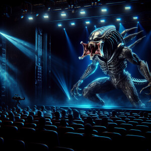 Venom  created in the style of Yautja's (Hunter Predator),ultra-...