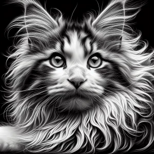Create an image of a Maine Coon cat showing its distinctive long...