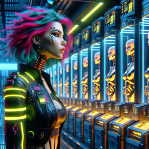 Lucy from cyberpunk in world Star Wars clones background 4k phot...
