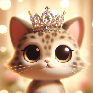 A stunning cartoon cat gazing directly at the camera while wear...
