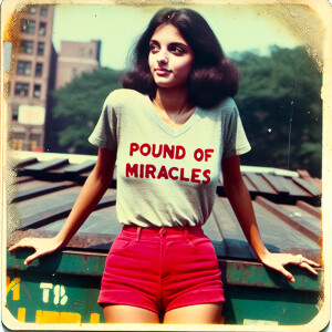 Faded photograph from 1973. A beautiful 24-year-old brunette wom...