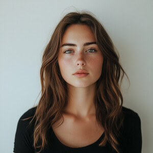 A 23-year-old American woman with a clean and cute appearance, s...