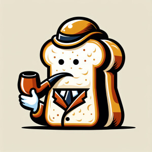 A logo, with a sandwich dressed as Ben Franklin, smoking a joint