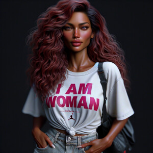 create a beautiful hyper realistic African American Blasian woma...