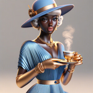 Create a 3-D realistic image of a light skinned skin African Ame...