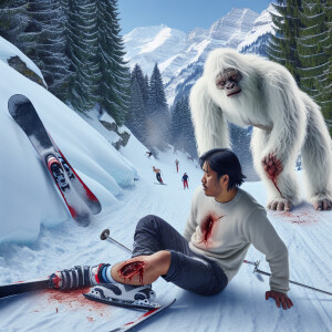 In the Swiss Alps, a skier tumbles and suffers a broken leg whil...