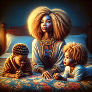 4k hdr glossy digital oil painting of a African American women f...