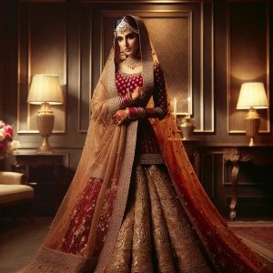 Photography, look to the camera, a beautiful Pakistani bride in...