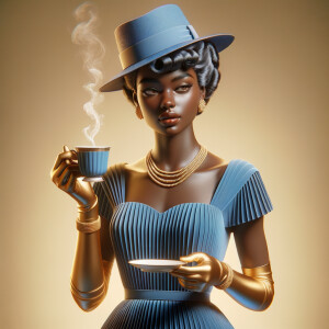 Create a 3-D realistic image of a light skinned skin African Ame...
