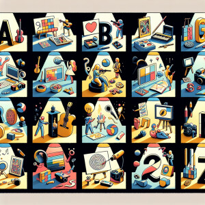 Hier is een voorbeeld van hoe je het alfabet van de kunst kunt i...