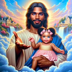 Create a 3D realistic artwork featuring the phrase 'Jesus Saves'...