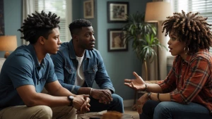 Create an image depicting Seven and Starr from "The Hate U Give"...