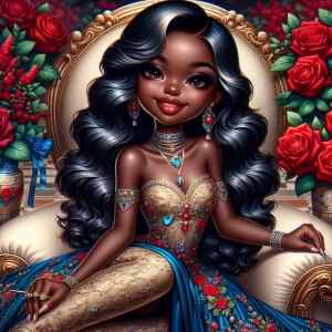 Create a realistic airbrushed illustration of a young, smiling,...